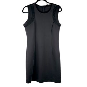 DEX Black Sleeveless Sheer Detail Sheath Cocktail Little Black Dress Size Large